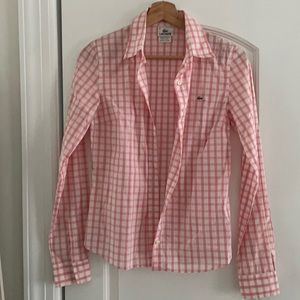 Lacoste women’s pink button down shirt